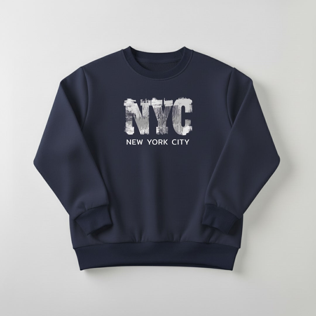 Navy Blue NYC Printed Sweatshirt For Women