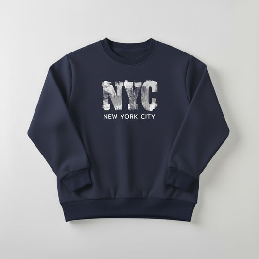 Navy Blue NYC Printed Sweatshirt For Women