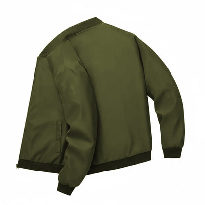 Olive Bomber Style Winter Jacket For Men