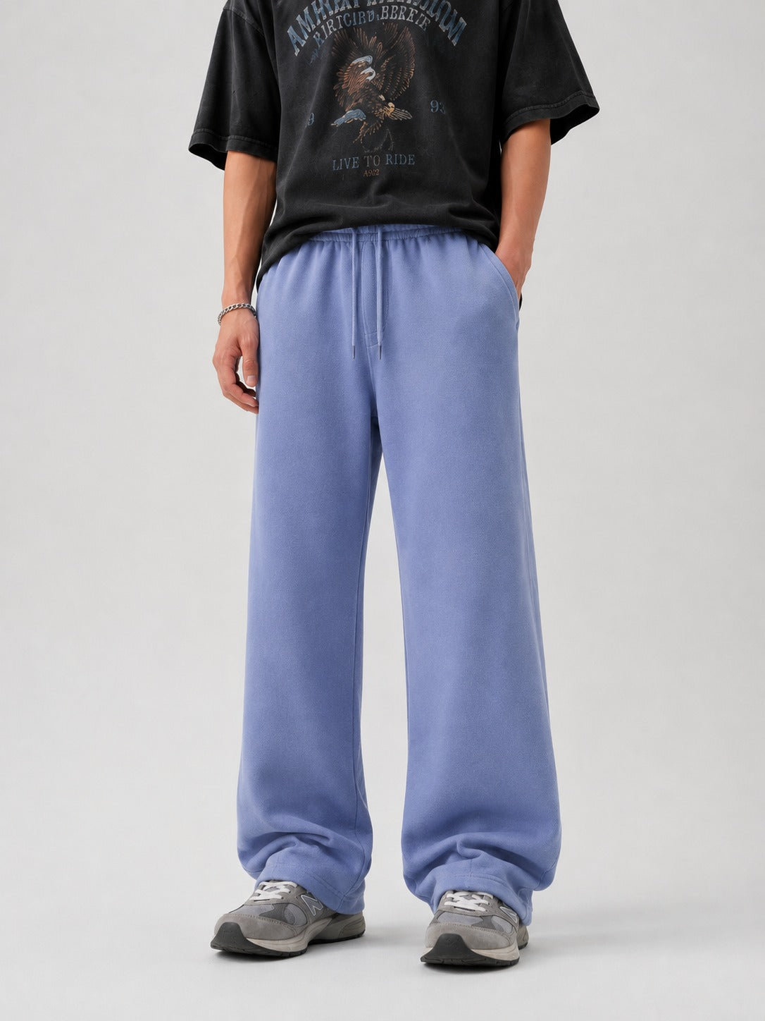 Iced Blue Pleated Trouser
