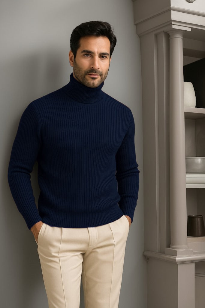 High Neck For Mens Navy Blue