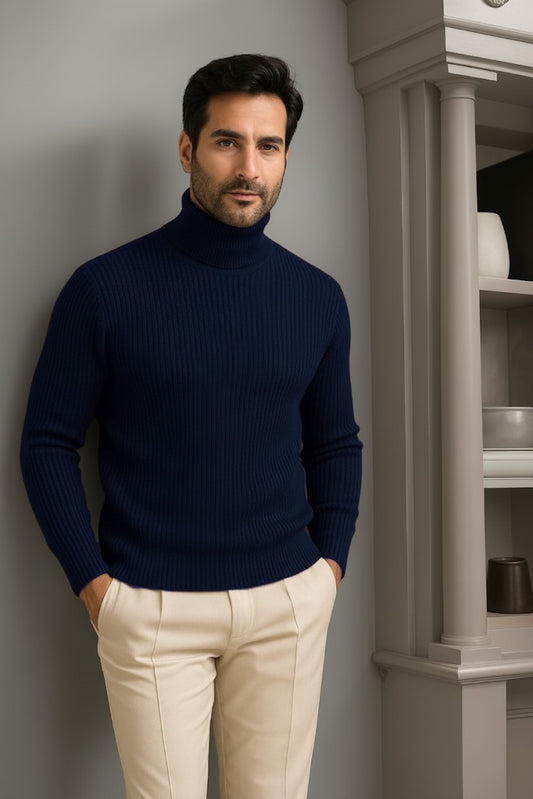 High Neck For Mens Navy Blue