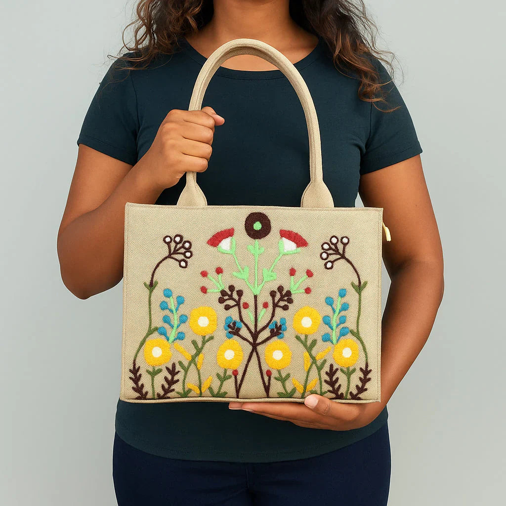 WOODY FLORA CANVAS BAG