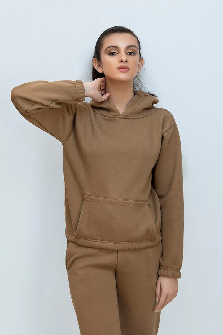 9T9 Camel Brown Tracksuit with warm hoodie and pant