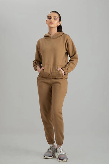 9T9 Camel Brown Tracksuit with warm hoodie and pant