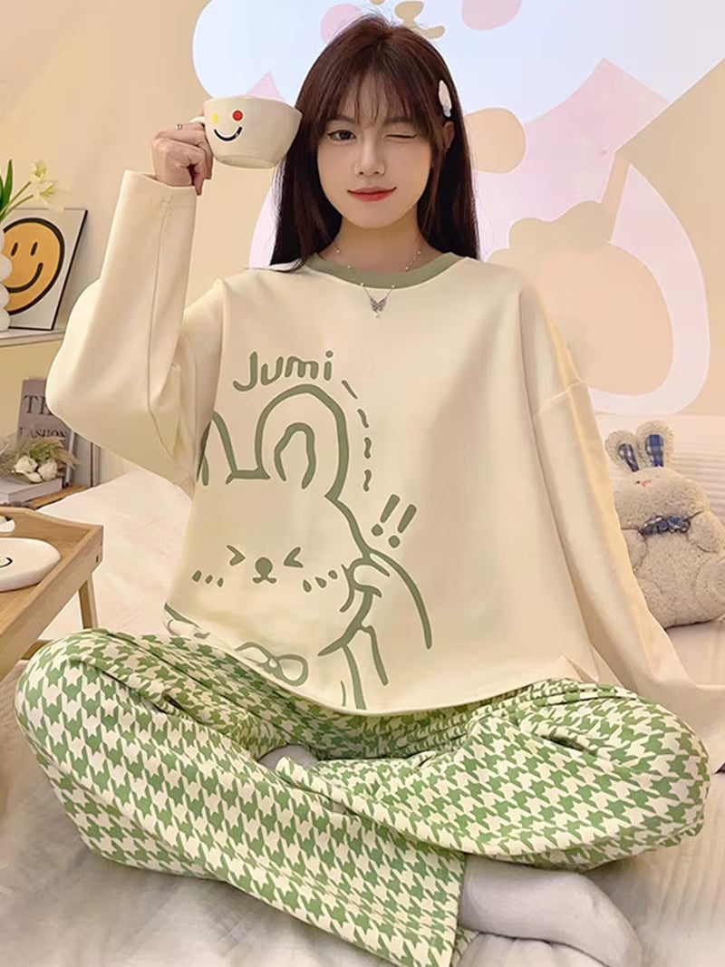 Korean Shy Bunny Printed Pj Set