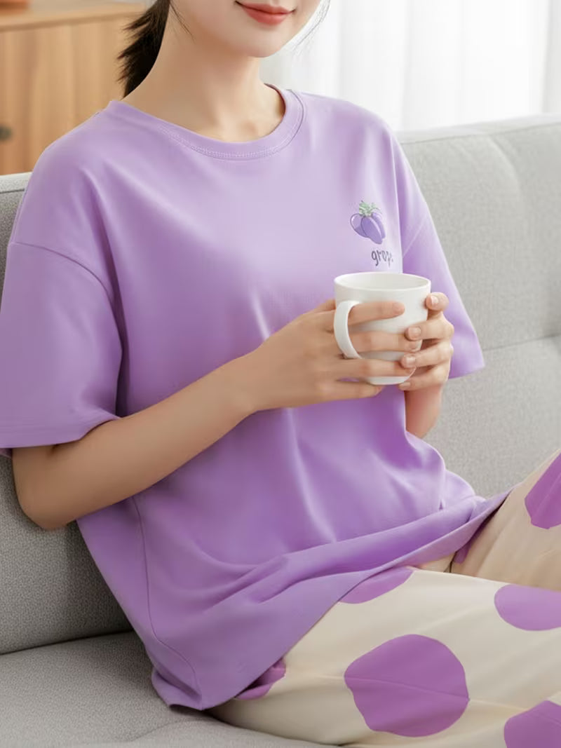 Lavender Grape Printed Pj set