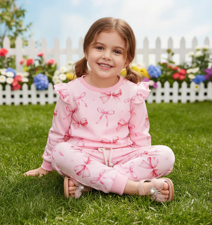 Pink Ribbon Printed Fleece Kids Wear (Each)