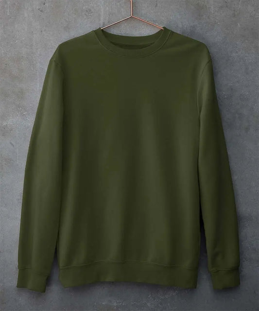 Olive Green Basic Sweat Shirt