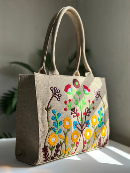 WOODY FLORA CANVAS BAG