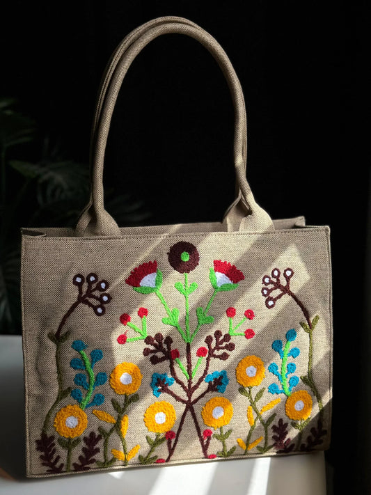 WOODY FLORA CANVAS BAG