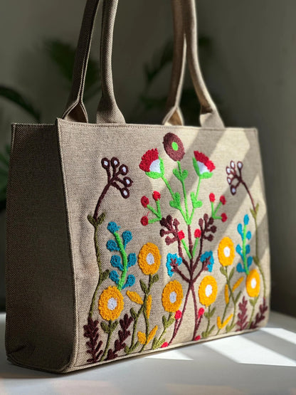 WOODY FLORA CANVAS BAG