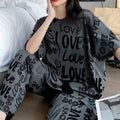 Steel Grey Love Printed Pj set