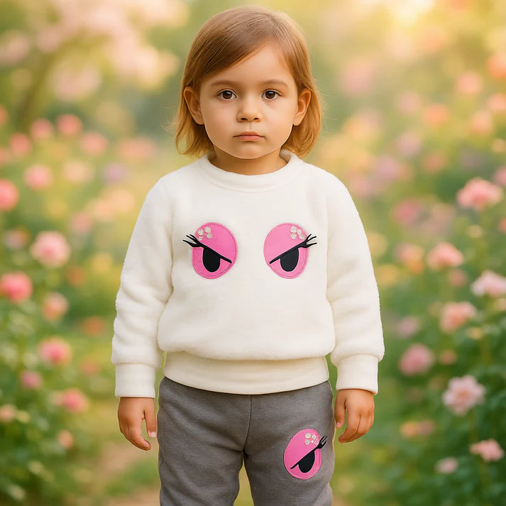 Lovely Eyes  Printed Fleece Kids Wear (Each)