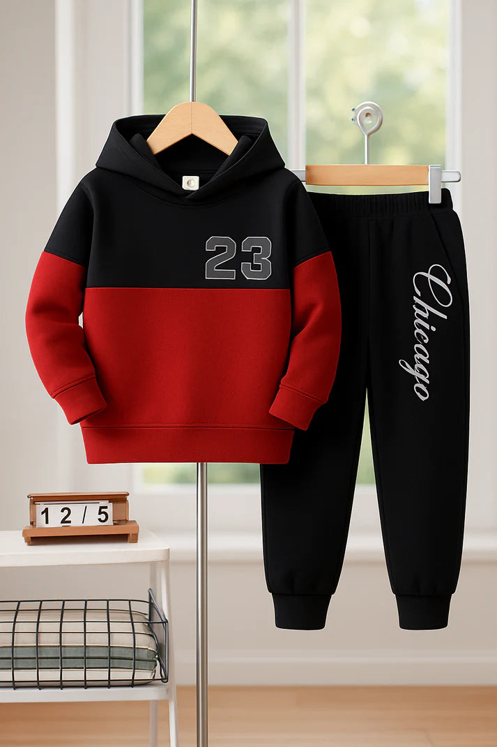 Red Panel 23 Sport Printed Fleece Kids Wear (Each)