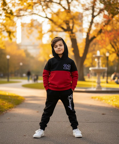 Red Panel 23 Sport Printed Fleece Kids Wear (Each)