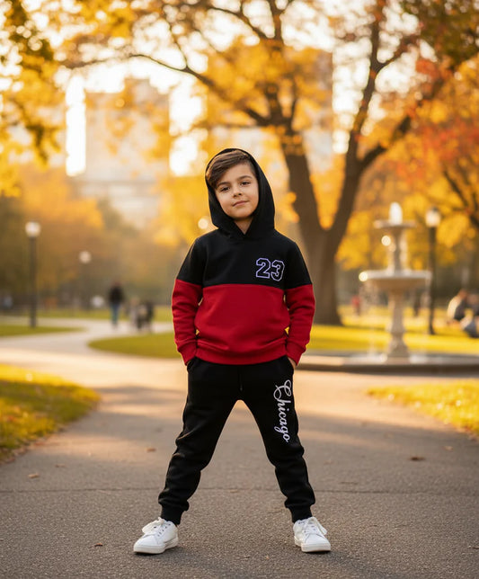Red Panel 23 Sport Printed Fleece Kids Wear (Each)