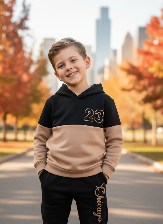 Brown Panel 23 Sport Printed Fleece Kids Wear (Each)