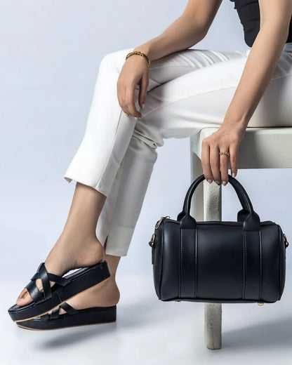 DUFFLE CROSSBODY BAG -BLACK