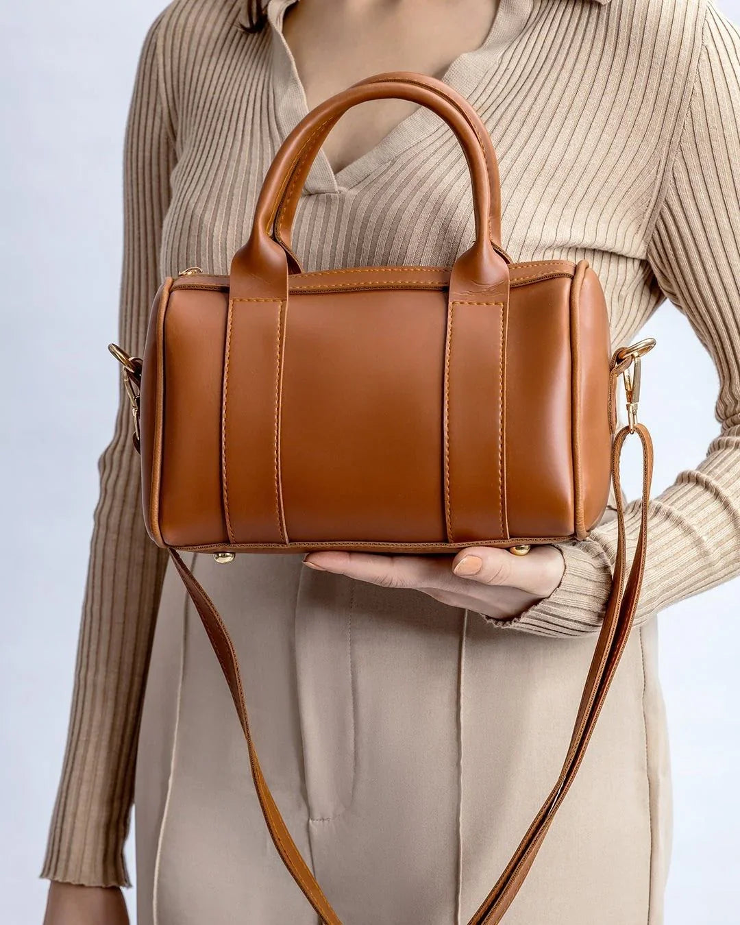 DUFFLE CROSSBODY BAG -MUSTARD