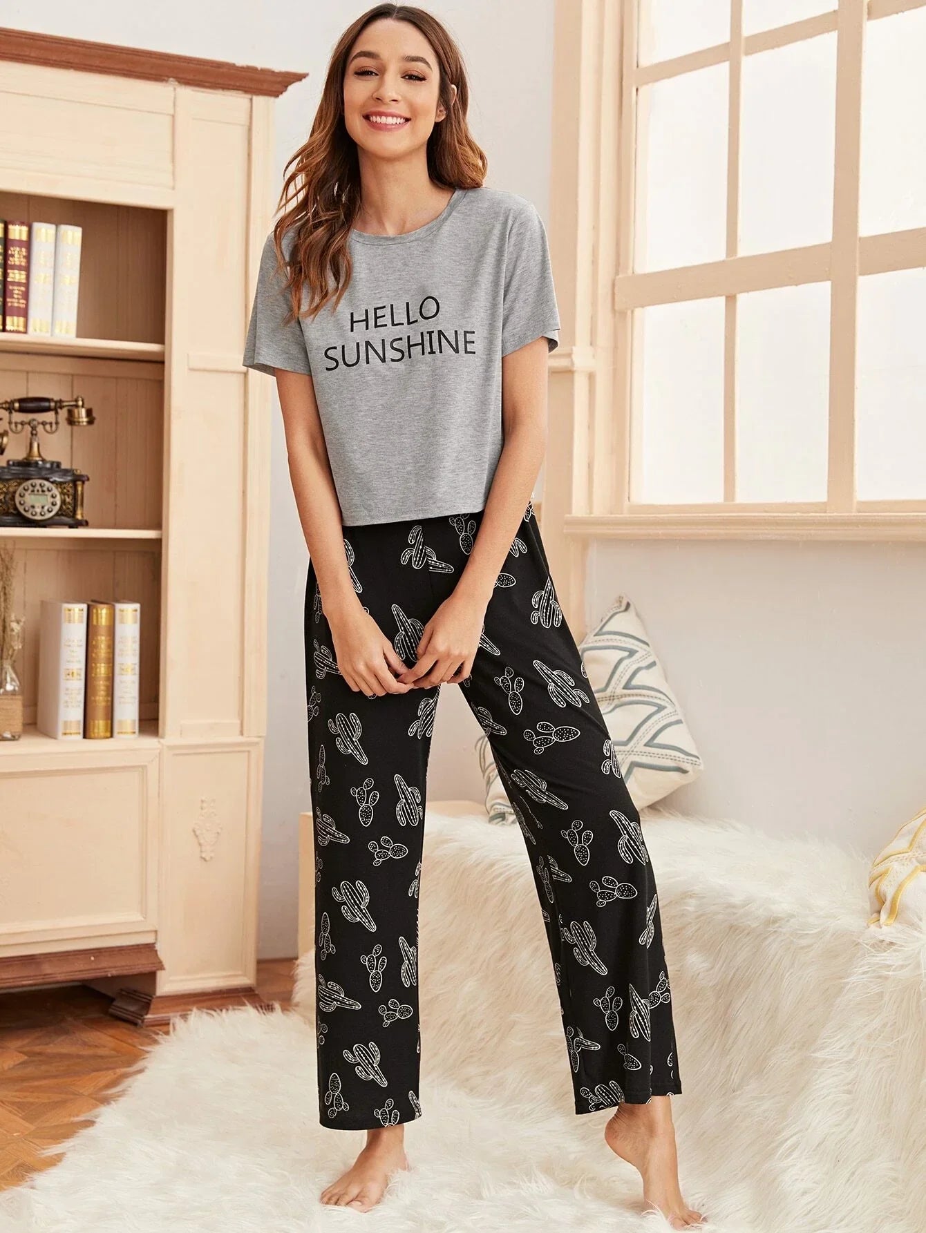 Hello Sunshine Printed Pj set